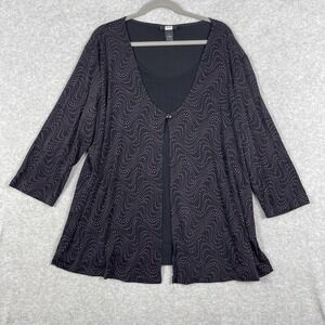Studio 1940 Layered Blouse Stretch Womens Size 3X Office Evening Y2K Retro